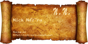 Nick Nóra névjegykártya