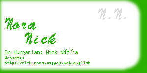 nora nick business card